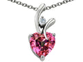 Star K™ Heart Shape 8mm Simulated Pink Tourmaline Endless Love Pendant Necklace