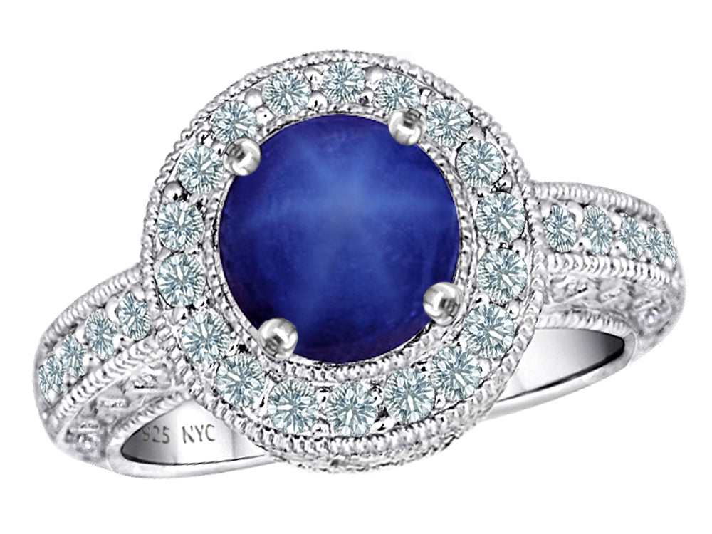 Star K 7mm Round Created Star Sapphire Ring