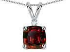 Star K™ 7mm Cushion-Cut Genuine Garnet Pendant Necklace