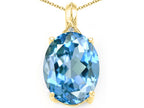 Tommaso Design™ Oval Simulated Aquamarine Pendant Necklace