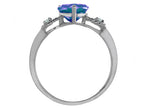 Tommaso Design Rainbow Mystic Topaz Heart Shape Engagement Promise Ring