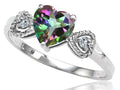 Tommaso Design Rainbow Mystic Topaz Heart Shape Engagement Promise Ring