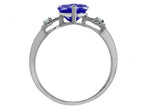 Tommaso Design™ Created Blue Sapphire Heart Shape Engagement Promise Ring