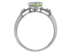 Tommaso Design Genuine Peridot Heart Shape Engagement Promise Ring