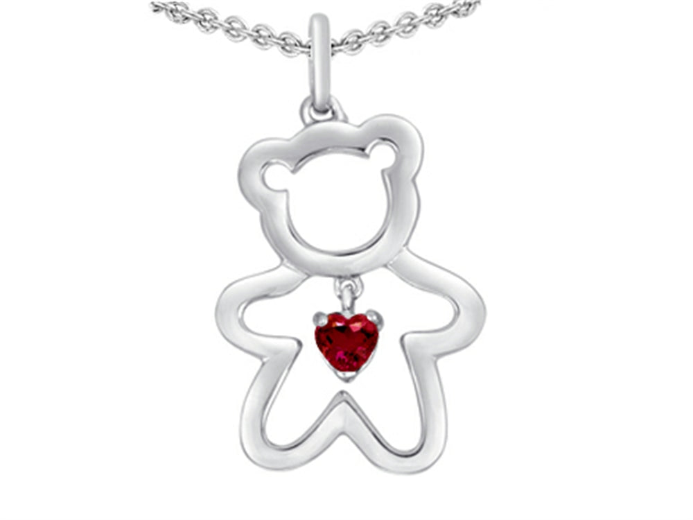 Star K™ Love Teddy Bear with 4mm Heart Shape Created Ruby
