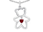 Star K™ Love Teddy Bear with 4mm Heart Shape Created Ruby