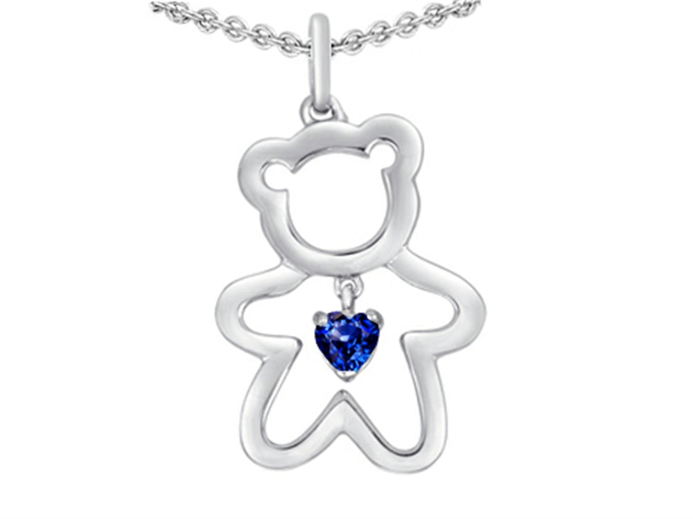 Star K™ Love Teddy Bear with 4mm Heart Shape Created Sapphire