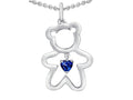 Star K™ Love Teddy Bear with 4mm Heart Shape Created Sapphire