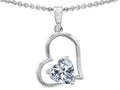 Star K™ 7mm Heart Shape Genuine White Topaz Pendant Necklace