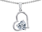 Star K™ 7mm Heart Shape Genuine White Topaz Pendant Necklace