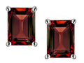 Star K™ Emerald Cut 8x6mm Simulated Garnet Earrings