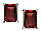 Star K™ Emerald Cut 8x6mm Simulated Garnet Earrings