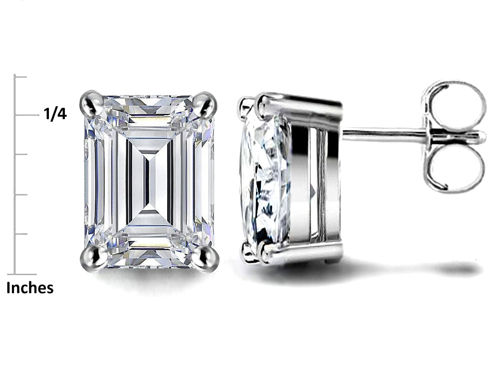 Star K™ Emerald Cut 8x6mm Created Opal Earrings