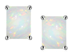 Star K™ Emerald Cut 8x6mm Created Opal Earrings