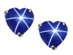 Tommaso Design™ Heart Shape Created Star Sapphire Earrings Studs