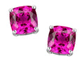 Original Star K™ 7mm Cushion-Cut Created Pink Sapphire Earrings Studs