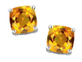 Original Star K™ 7mm Cushion-Cut Genuine Citrine Earrings Studs