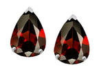 Tommaso design Studio  8x6mm Pear Shape Genuine Garnet Earrings Studs