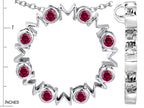 Star K™ Large MOM Circle Mother's Pendant Necklace with Round Created Ruby