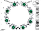 Star K™ Large MOM Circle Mother's Pendant Necklace with Round Simulated Emerald