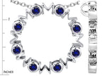Star K™ Large MOM Circle Mother's Pendant Necklace with Round Created Sapphire