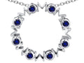 Star K™ Large MOM Circle Mother's Pendant Necklace with Round Created Sapphire