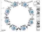 Star K™ Large MOM Circle Mother's pendant with Round Simulated Aquamarine