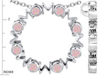 Star K™ Large MOM Circle Mother's Pendant Necklace with Round Pink Created Opal