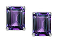 Tommaso Design™ 8x6mm Emerald Cut Simulated Alexandrite Earrings Studs