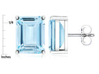 Star K™ Emerald Cut 8x6mm Simulated Aquamarine Earrings Studs
