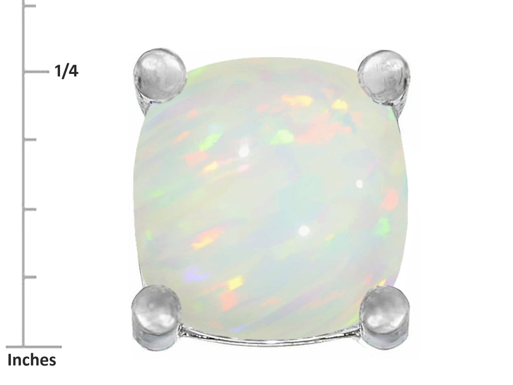 Star K™ Cushion-Cut 7mm Created Opal Earrings Studs