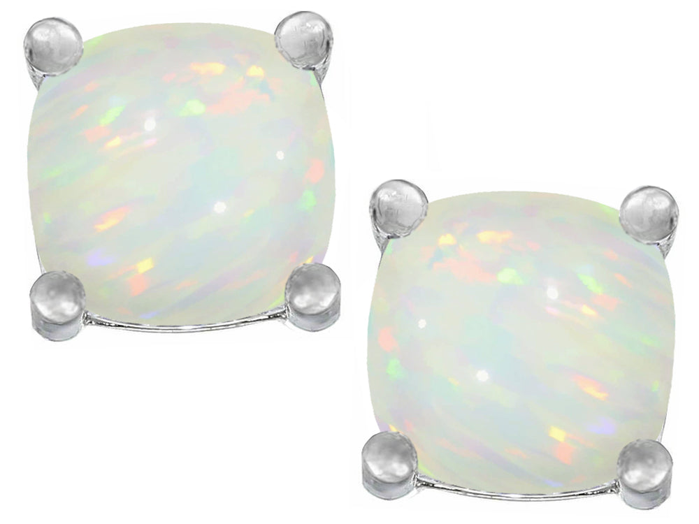 Star K™ Cushion-Cut 7mm Created Opal Earrings Studs