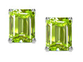 Tommaso Design™ 8x6mm Emerald Cut Genuine Peridot Earrings Studs