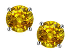 Star K™ Round 6mm Genuine Citrine Classic Screw Back Stud Earrings