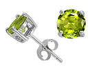 Tommaso Design™ Round 7mm Genuine Peridot Earrings Studs