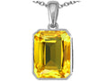 Star K™ Emerald Cut 10x8mm Simulated Citrine Pendant Necklace