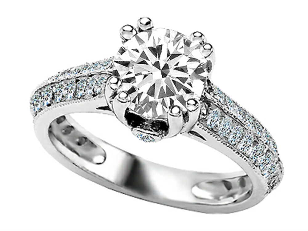 Star K Round Genuine White Topaz Ring