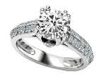 Star K Round Genuine White Topaz Ring