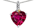 Star K™ Rope Heart Pendant Necklace with 10mm Heart Shape Created Ruby