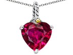 Star K™ Rope Heart Pendant Necklace with 10mm Heart Shape Created Ruby