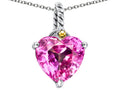 Star K™ Rope Heart Pendant Necklace with 10mm Heart Shape Created Pink Sapphire