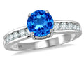Star K Round 7mm Simulated Blue Topaz Ring
