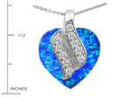 Star K™ Large 15mm Heart Shape Blue Created Opal Soul Mate Pendant Necklace