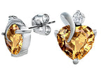 Star K™ 8mm Heart Shape Simulated Imperial Yellow Topaz Heart Earrings