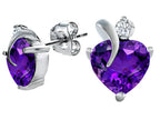 Star K™ 8mm Heart Shape Simulated Amethyst Heart Earrings