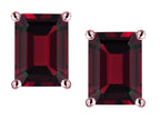 Star K™ Emerald Cut 8x6mm Genuine Garnet Earrings Studs