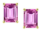 Star K™ Emerald Cut 8x6mm Created Pink Sapphire Earrings Studs