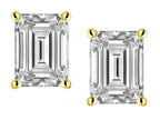 Star K™ Emerald Cut 8x6mm Genuine White Topaz Earrings Studs