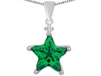 Star K™ Large 14mm Fancy Star Pendant Necklace with Simulated Emerald