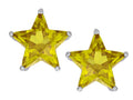 Star K™ Fancy Star Cut Earrings Studs with Simulated Citrine